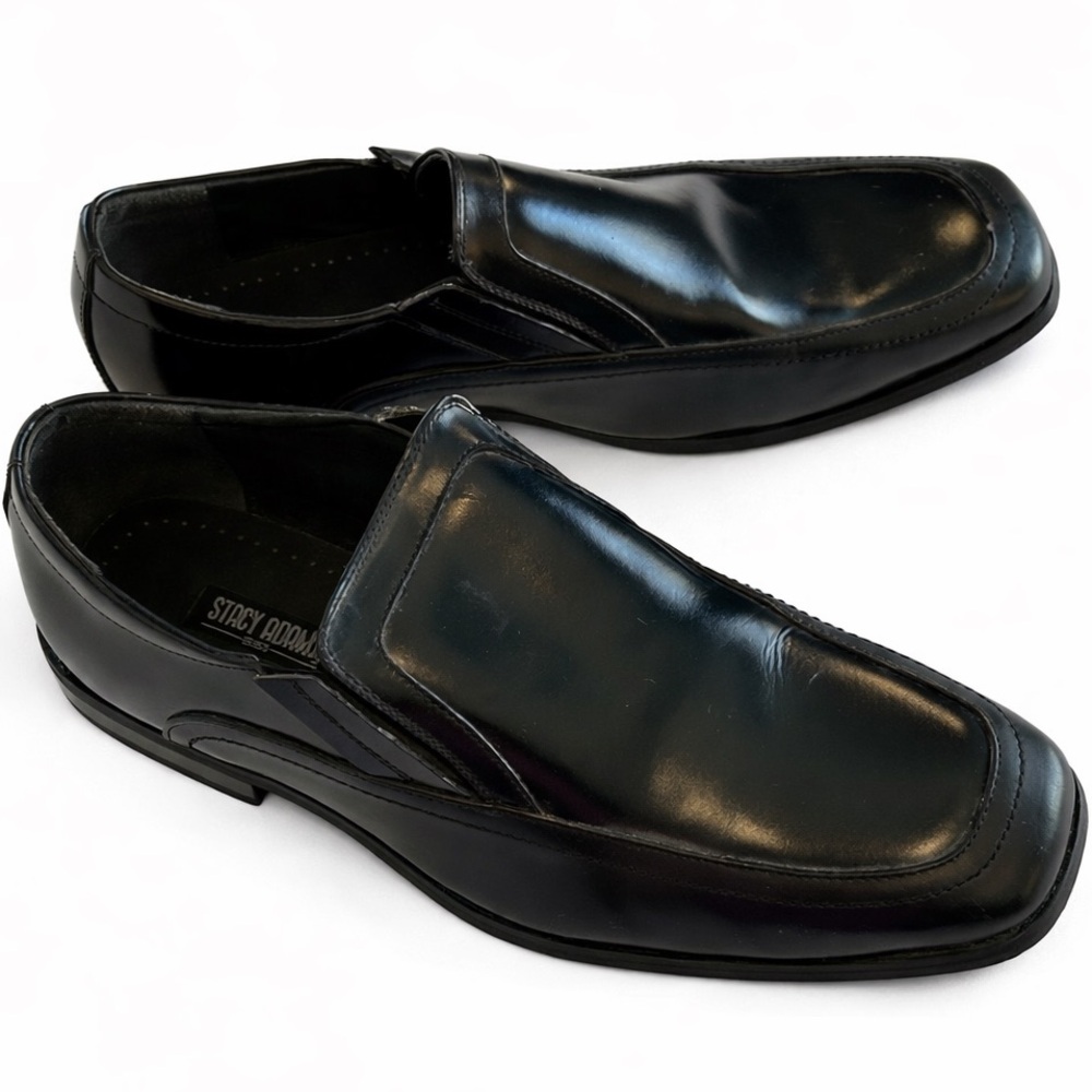 Stacy Adam’s black leather loafers shoes size 11